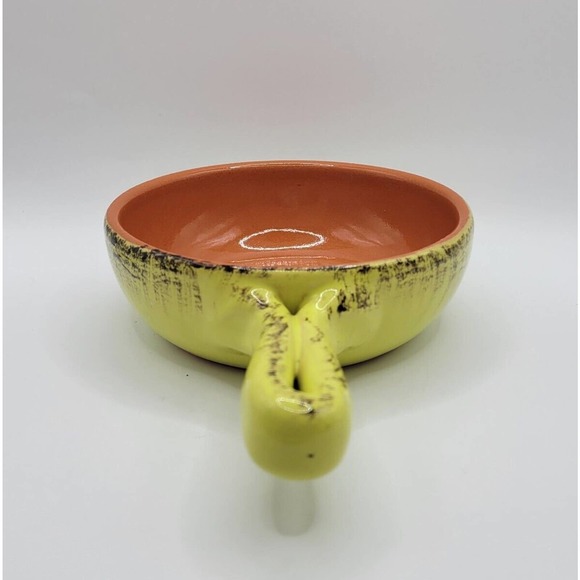 De Silva Yellow Terracotta Handled 5.5" Soup Casserole Crock Made in Italy - Picture 4 of 11